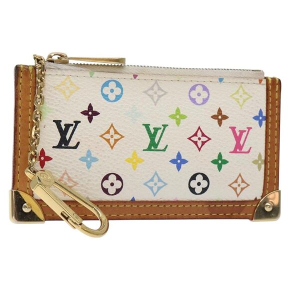 LOUIS VUITTON Monogram Multicolor Pochette Cles Purse White - Picture 2 of 15